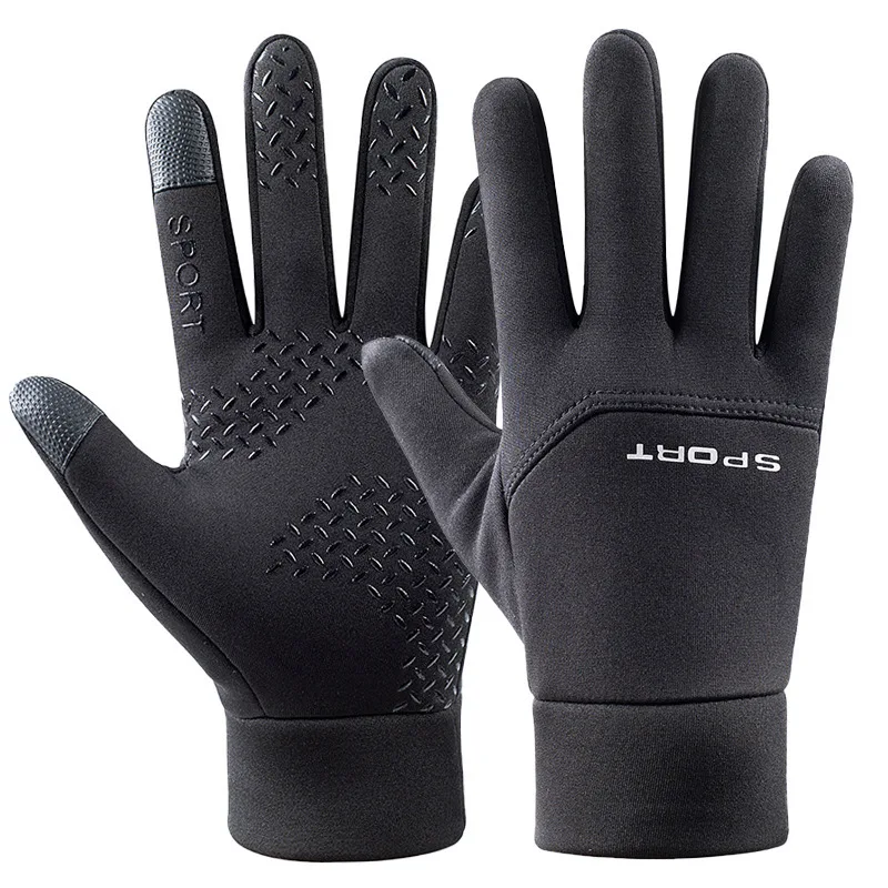 

Autumn Winter Add Velvet Gloves Touch Screen Anti-Skid Reflective Waterproof Windproof Warm Skiing Cycling Sports Men's Gloves