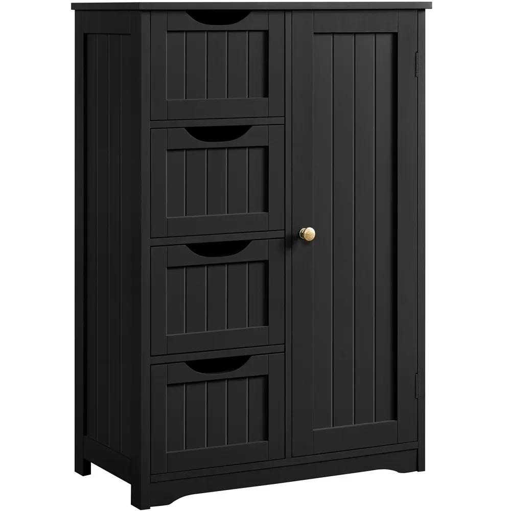 Wooden Storage Cabinet with 4 Drawers for Bathroom Kitchen, Black Living Room Cabinets
Wooden Storage Cabinet with 4 Drawers for Bathroom Kitchen, Black Living Room Cabinets