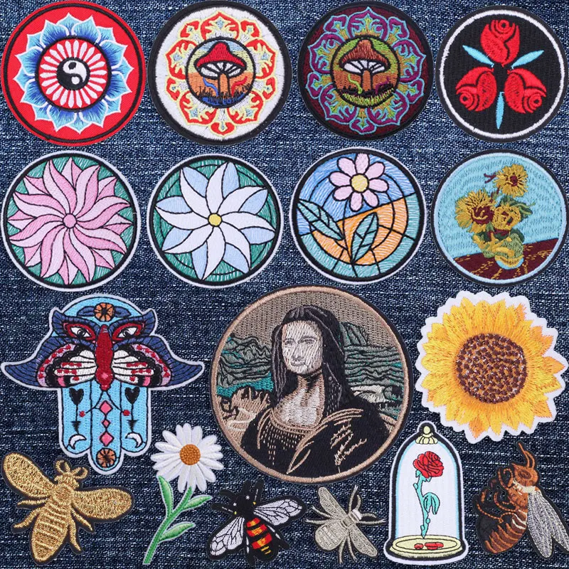 Mona Lisa Embroidered Patches for Clothing Thermoadhesive Patches Van Gogh Sunflower Badges Mandala Sewing Applique for Clothes
Mona Lisa Embroidered Patches for Clothing Thermoadhesive Patches Van Gogh Sunflower Badges Mandala Sewing Applique for Clothes