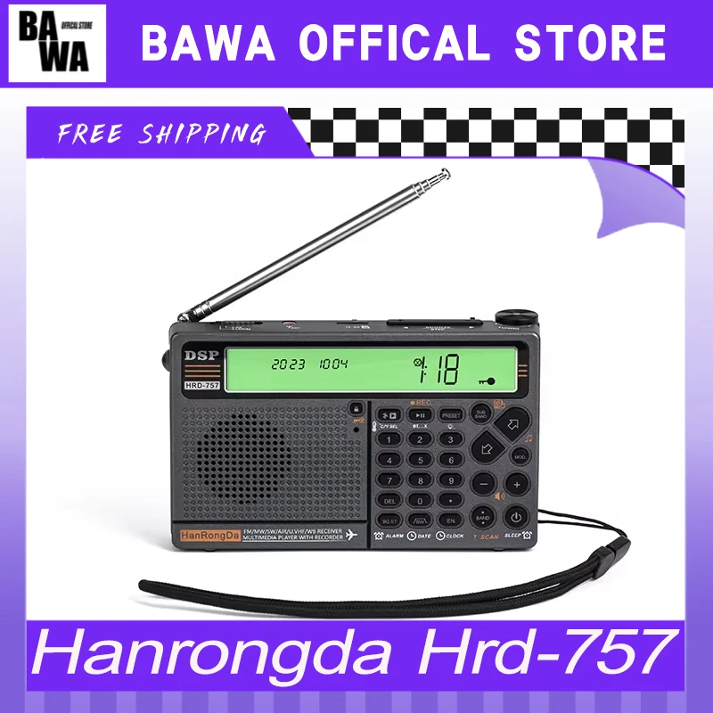 Портативный радиоприемник Hanrongda Bluetooth-радио два Ips-экрана с картой Aux