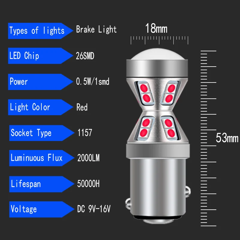 Светодиодные стоп светильник лы 2 шт. автомобильные лампы P21/5 Вт 1157 BA15D Canbus без