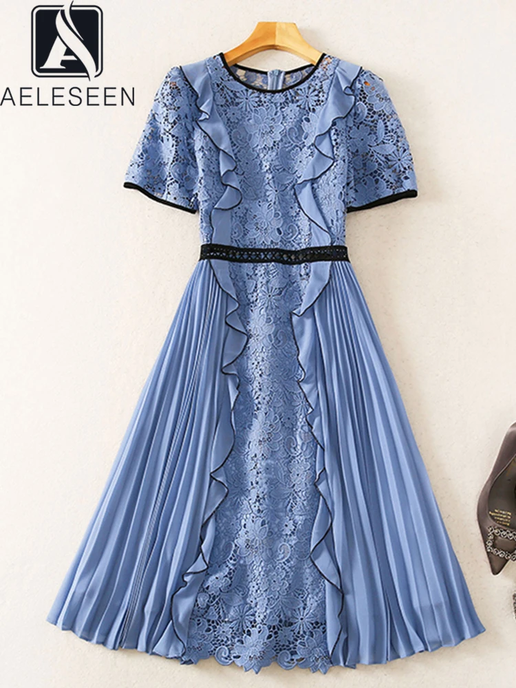 AELESEEN модное подиумное 2022 летнее платье женское голубое белое с Коротким Рукавом Плиссированное водорастворимые цветы Офисная Леди
AELESEEN модное подиумное 2022 летнее платье женское голубое белое с Коротким Рукавом Плиссированное водорастворимые цветы Офисная Леди