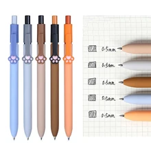 Haile Cute Cat Paw Retractable Press Gel Pens 0.5mm Black Ink Ballpoint Pen Kawaii School Student Writing Stationery Supplies
