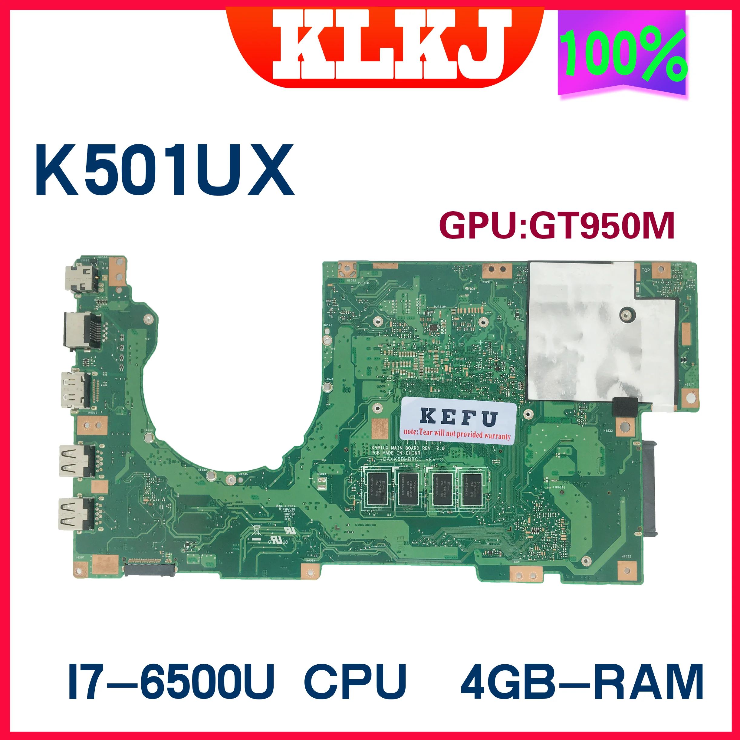 Материнская плата Dinzi K501UX для ноутбука ASUS K501UB K501U K501UW K501UX материнская плата для ноутбука i7-6500 GTX950M 4GB-RAM 100% полностью протестирована
Материнская плата Dinzi K501UX для ноутбука ASUS K501UB K501U K501UW K501UX материнская плата для ноутбука i7-6500 GTX950M 4GB-RAM 100% полностью протестирована
