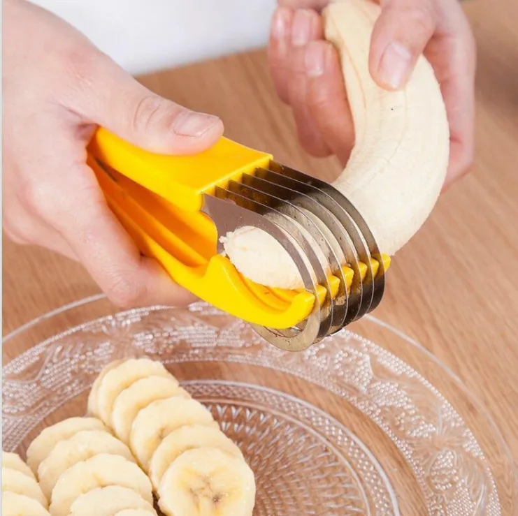 Kitchen Gadget Stainless Steel Blade Banana Cutter Banana Slicer Cucumber Ham Slicer 
Kitchen Gadget Stainless Steel Blade Banana Cutter Banana Slicer Cucumber Ham Slicer
