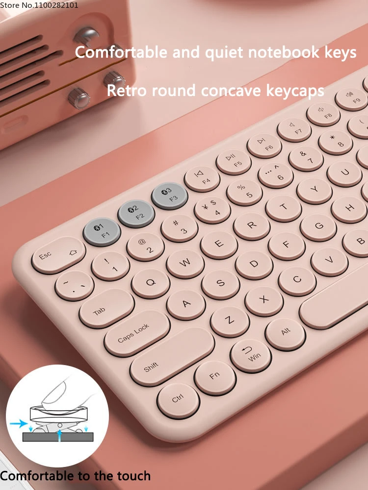Wireless Bluetooth Keyboard Mouse Fashion Cute Round Buttons Pink Keyboard and Mouse Set Multifunctional Home Office Chargeable
Wireless Bluetooth Keyboard Mouse Fashion Cute Round Buttons Pink Keyboard and Mouse Set Multifunctional Home Office Chargeable