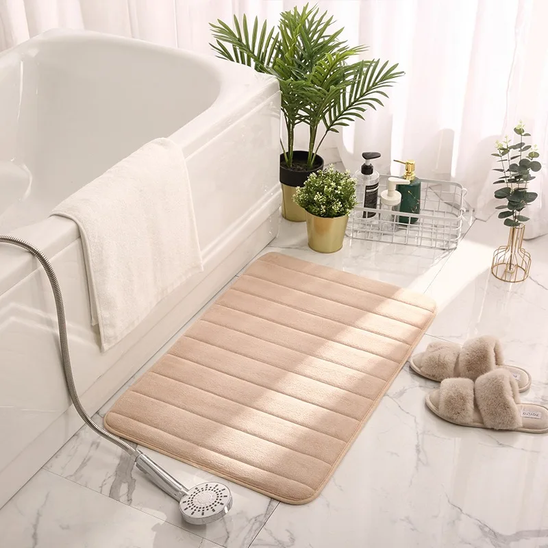 

Soft Fleece Mat Striped Non-slip Bath Mat Livingroom Microfiber Carpet Home Tub Sofa Alfombra Bathroom Area Rug Toilet Floor Mat