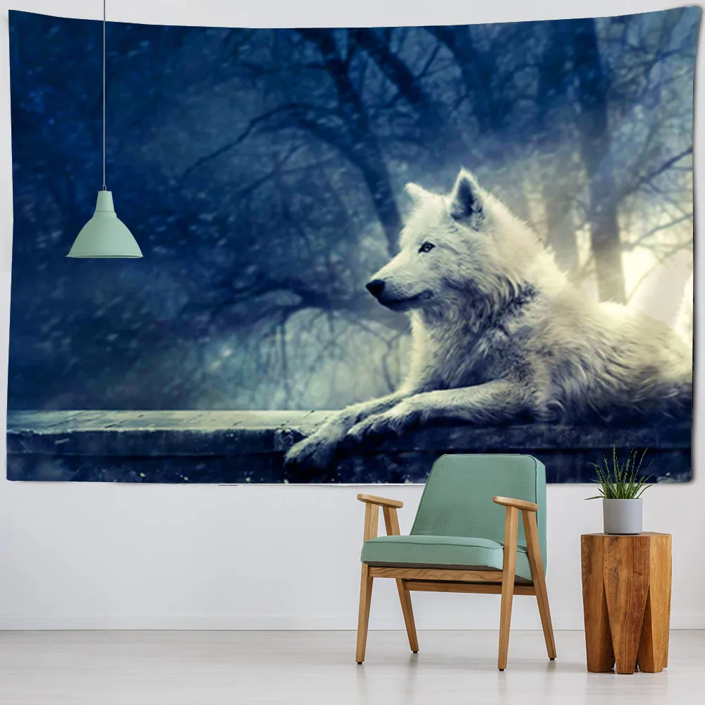 

Animal Horse Tiger Wolf Wall Hanging Tapestry Art Deco Blanket Curtain Hanging At Home Bedroom Living Room Decoration