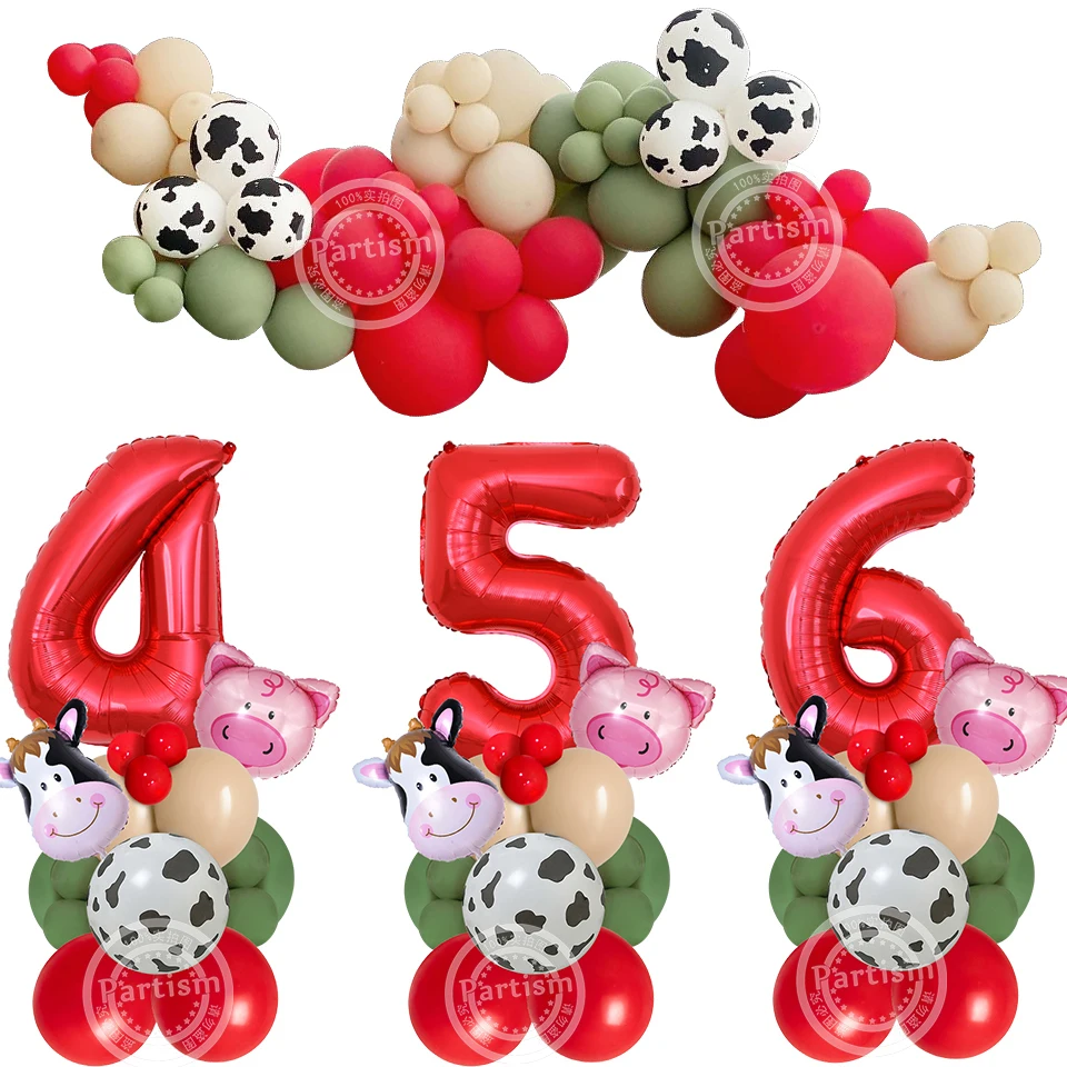 26/67pcs Farm Animal Cow/Pig Balloons Tower with 32inch Number Balloon for Kids Farm Animal Themed Birthday Party Decorations
26/67pcs Farm Animal Cow/Pig Balloons Tower with 32inch Number Balloon for Kids Farm Animal Themed Birthday Party Decorations
