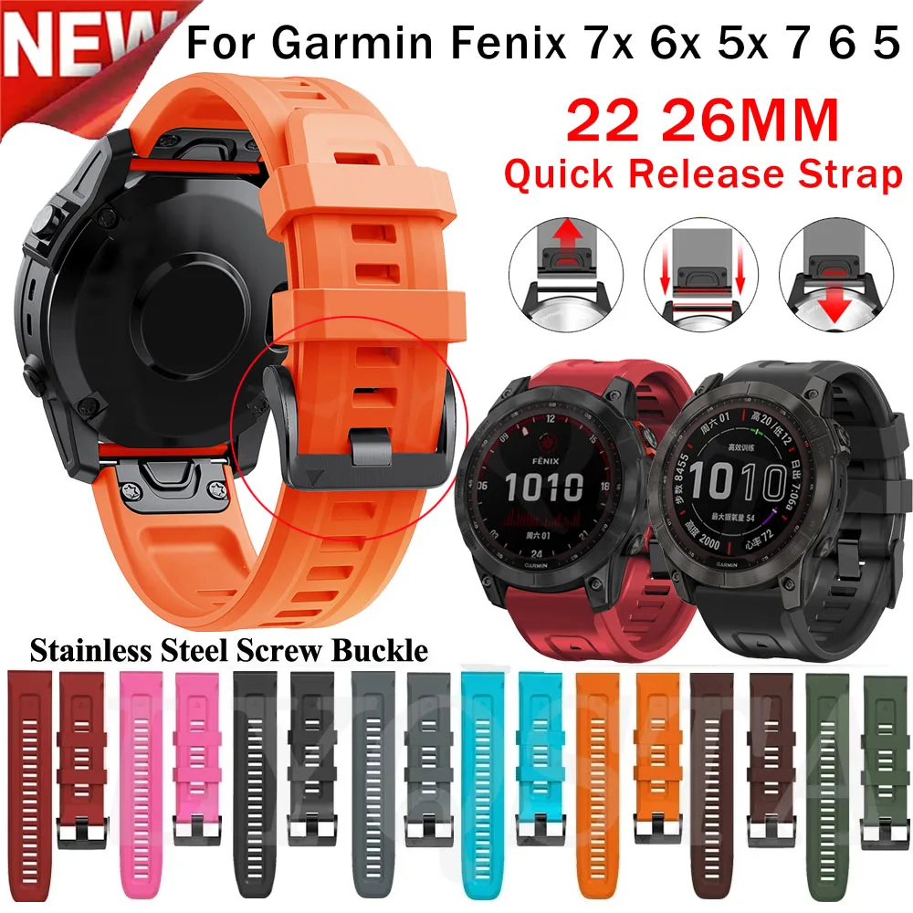 Quick Release Official Strap For Garmin Fenix 3 5 5X Plus 6 6X Pro 7 7X Epix Forerunner 955 Watch 26 22mm Silicone Band Bracelet
Quick Release Official Strap For Garmin Fenix 3 5 5X Plus 6 6X Pro 7 7X Epix Forerunner 955 Watch 26 22mm Silicone Band Bracelet