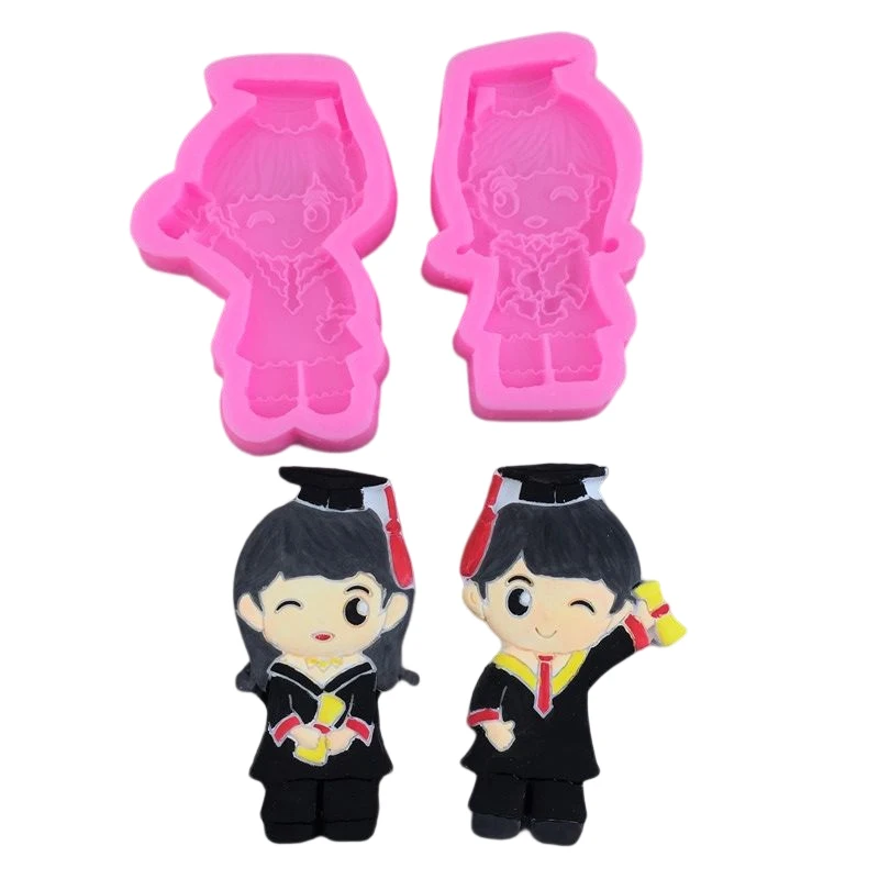 

Graduated Boy Girl Silicone Mold Fondant Chocolate Egg Plaster Drop Gum Decorating Tool Cake Mold Baking Accessories