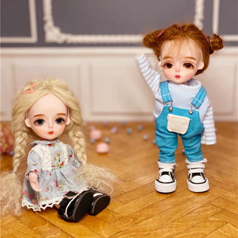 16cm Wig Jointed Doll Cute BJD Mini Doll Hand Make Up Face Dolls with Big Eyes Bjd Toys Gifts for Girl Handmand Make UP Bag Toy 
16cm Wig Jointed Doll Cute BJD Mini Doll Hand Make Up Face Dolls with Big Eyes Bjd Toys Gifts for Girl Handmand Make UP Bag Toy