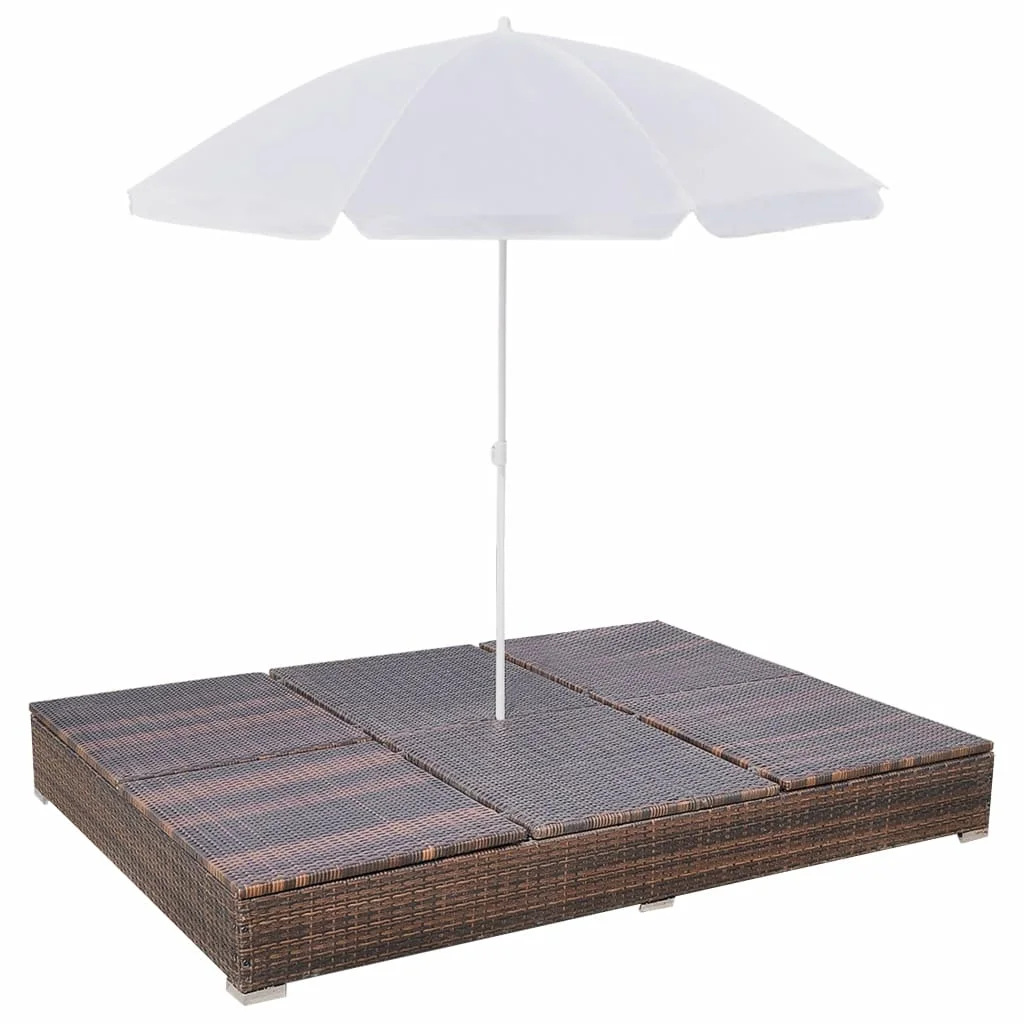 Outdoor Patio Garden Sun Lounger Bed Lounge Chairs for Pool Outside Home Deck with Umbrella Poly Rattan Brown
Outdoor Patio Garden Sun Lounger Bed Lounge Chairs for Pool Outside Home Deck with Umbrella Poly Rattan Brown