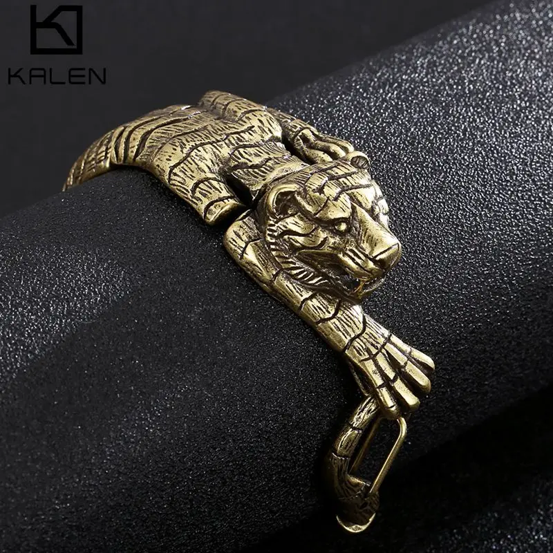 Kalen Vintage Gold Color Big Tiger Bracelet Stainless Steel Men Jewelry Gift Reptile Animal Rock Punk Bracelets
Kalen Vintage Gold Color Big Tiger Bracelet Stainless Steel Men Jewelry Gift Reptile Animal Rock Punk Bracelets