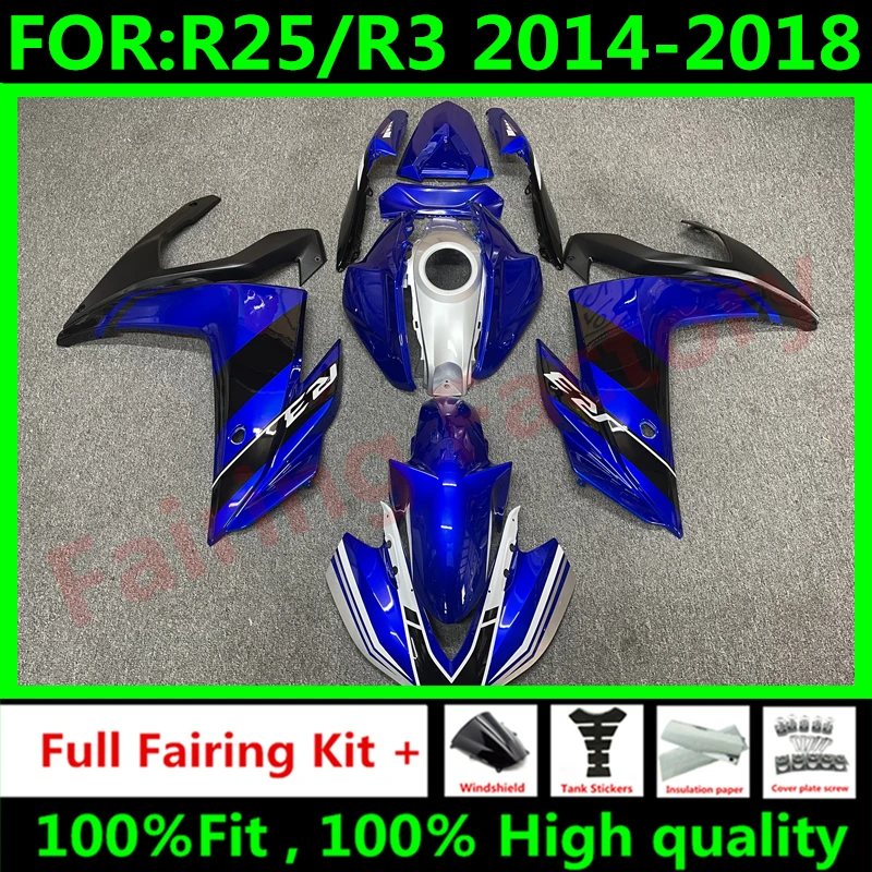 Комплект обтекателей для кузова нового мотоцикла ABS, подходит для YZF R25 R3 R 25 3 2015 2016 2017 2018, комплект обтекателей кузова, синий, черный
Комплект обтекателей для кузова нового мотоцикла ABS, подходит для YZF R25 R3 R 25 3 2015 2016 2017 2018, комплект обтекателей кузова, синий, черный