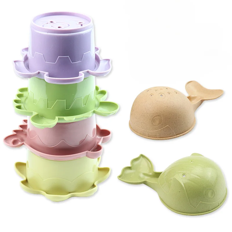 

Baby Stacking Cup Toys Baby Early Educational Toys Sea Animals Shape Stacking Montessori Toys Baby Bath Toys Children Gifts