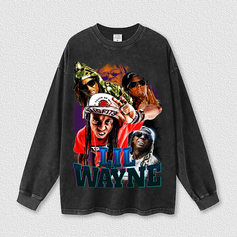 Lil Wayne Autumn Men's Long Sleeve Clothing Harajuku Washed Cotton T-Shirts Neutral Hip Hop New Oversized Tops Rock Print 2022
Lil Wayne Autumn Men's Long Sleeve Clothing Harajuku Washed Cotton T-Shirts Neutral Hip Hop New Oversized Tops Rock Print 2022
