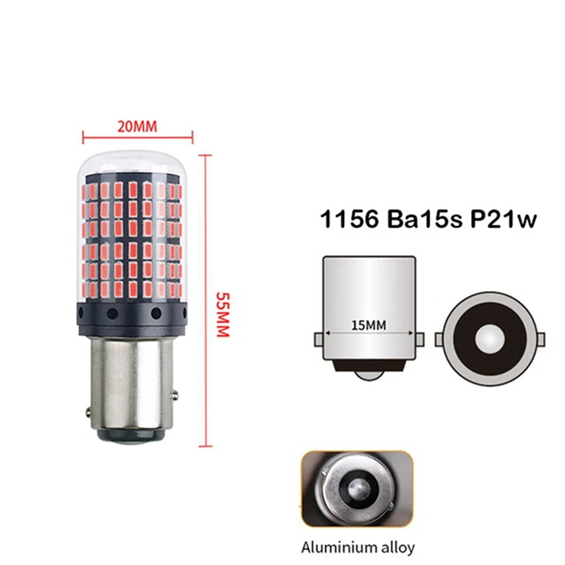 2Pcs Car P21W Ba15s 1156 LED Canbus Light 3014 144SMD Error Free Bulb Auto Turn Signal Brake Bulb Red Lamp
2Pcs Car P21W Ba15s 1156 LED Canbus Light 3014 144SMD Error Free Bulb Auto Turn Signal Brake Bulb Red Lamp