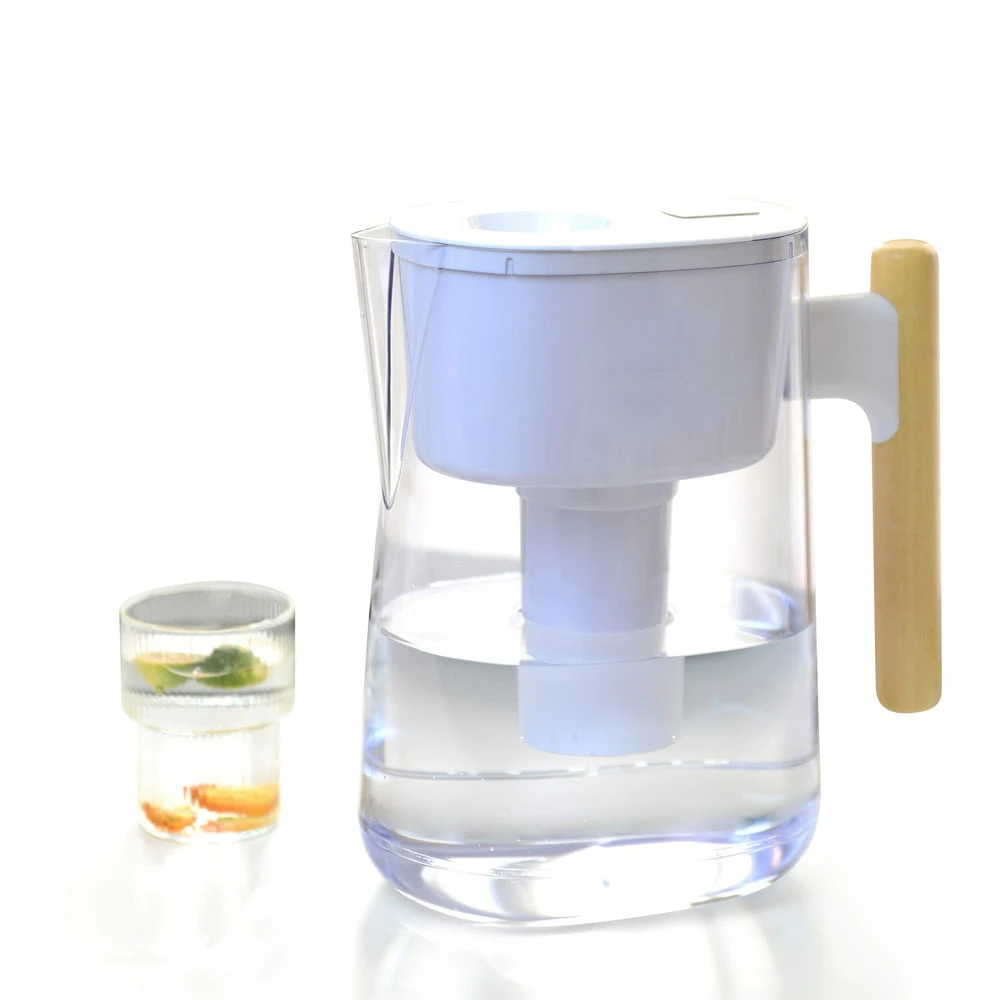 

Кувшин с белым фильтром для воды, 10 чашек, совместимый, с деревянной ручкой, Размер 10 чашек, плоская фляжка, бутылки для воды, стакан с соломинкой для сублимации