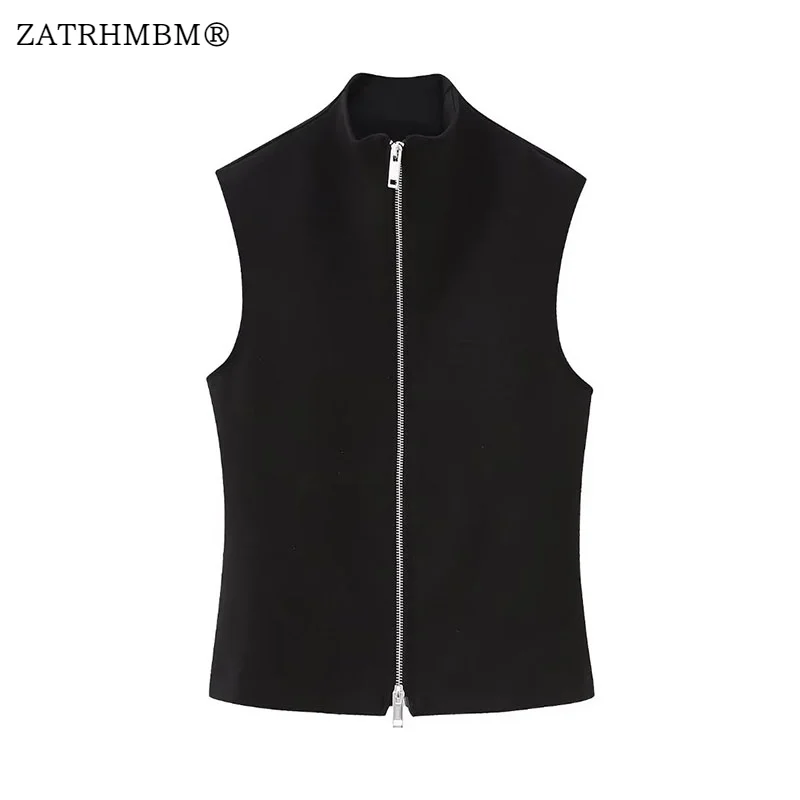 ZATRHMBM Women 2023 New Fashion Zipper Decoration Black Tank Tops Vintage Sleeveless Streetwear Female Chic Vest Top Mujer
ZATRHMBM Women 2023 New Fashion Zipper Decoration Black Tank Tops Vintage Sleeveless Streetwear Female Chic Vest Top Mujer