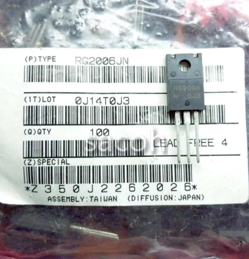 New Original 10PCS/Lot RG2006 RG2006JN RG2006LN OR RD2003 OR RD2004 OR RD2006 TO-220F 600V 20A High-Speed Switching Diode 
New Original 10PCS/Lot RG2006 RG2006JN RG2006LN OR RD2003 OR RD2004 OR RD2006 TO-220F 600V 20A High-Speed Switching Diode