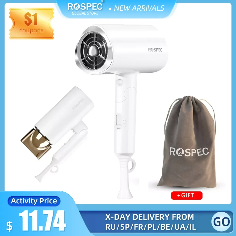 ROSPEC Portable Anion Hair Dryer Nanoe Water ion hair care Professinal Quick Dry 1800W Travel Foldable Hairdryer
ROSPEC Portable Anion Hair Dryer Nanoe Water ion hair care Professinal Quick Dry 1800W Travel Foldable Hairdryer