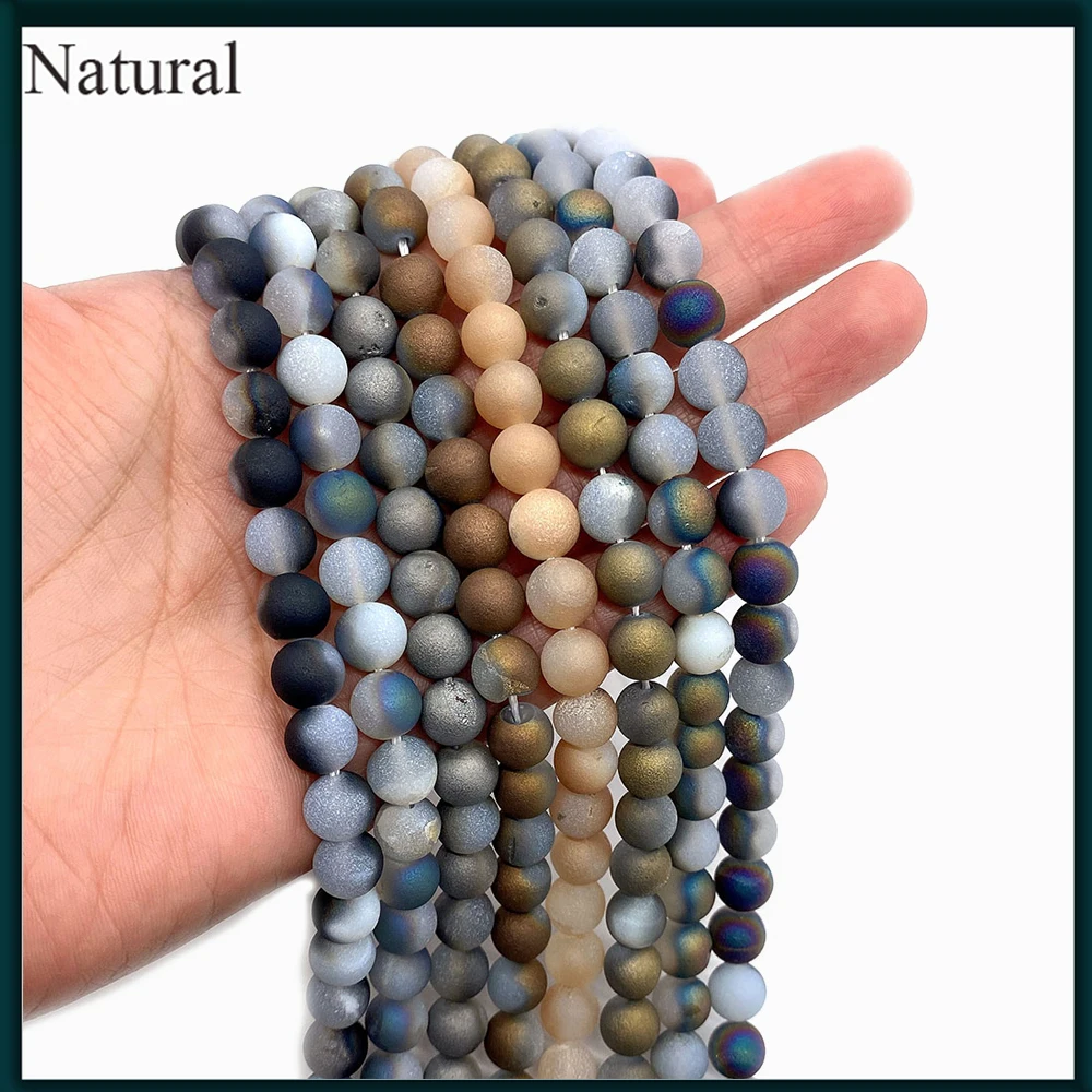 Natural Stone Set with Matte Electroplated Agate Beads Fashion Jewelry Elegant Women's DIY Bracelet Earrings Necklace Jewelry
Natural Stone Set with Matte Electroplated Agate Beads Fashion Jewelry Elegant Women's DIY Bracelet Earrings Necklace Jewelry