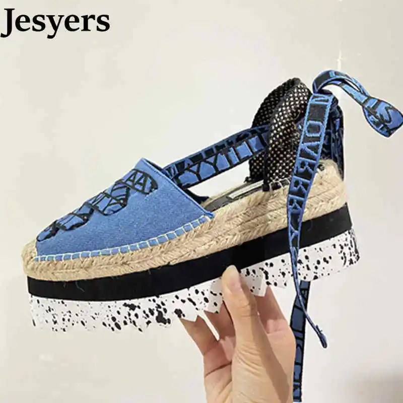 Flat Platform Sandals Women Denim Cloth Thick Sole Mixed Color Ankle Straps Sandalias Ladies Spring Vacation Fisherman Shoes
Flat Platform Sandals Women Denim Cloth Thick Sole Mixed Color Ankle Straps Sandalias Ladies Spring Vacation Fisherman Shoes