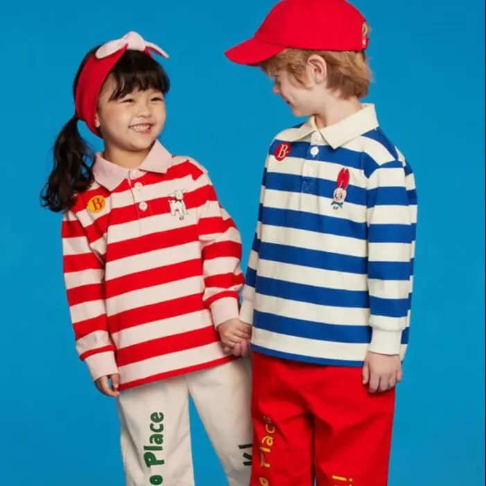 Корейский бренд детская одежда новинка Осенние футболки для мальчиков штаны