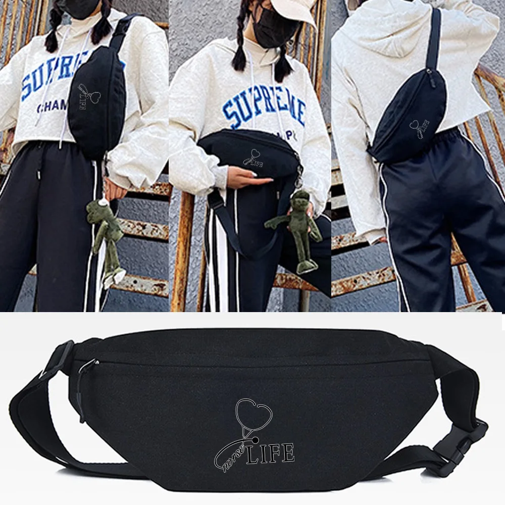 Waist Bags Men Women Chest Packs Black Heart Print Casual Large Phone Crossbody Bag Canvas Travel Shoulder Fanny Bag Banana Bags
Waist Bags Men Women Chest Packs Black Heart Print Casual Large Phone Crossbody Bag Canvas Travel Shoulder Fanny Bag Banana Bags
