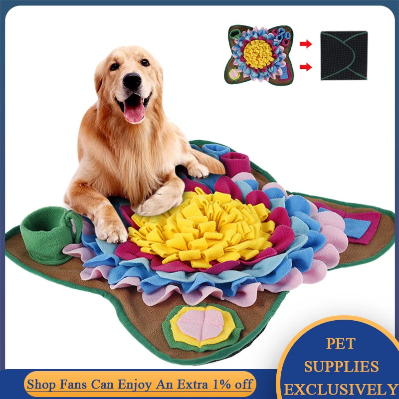 

Dog Snuffle Pad Washable Nose Smell Training Sniff Mat Leak Food Slow Feeding Bowl Food Dispenser Blanket Pet Puzzle Toys Carpet