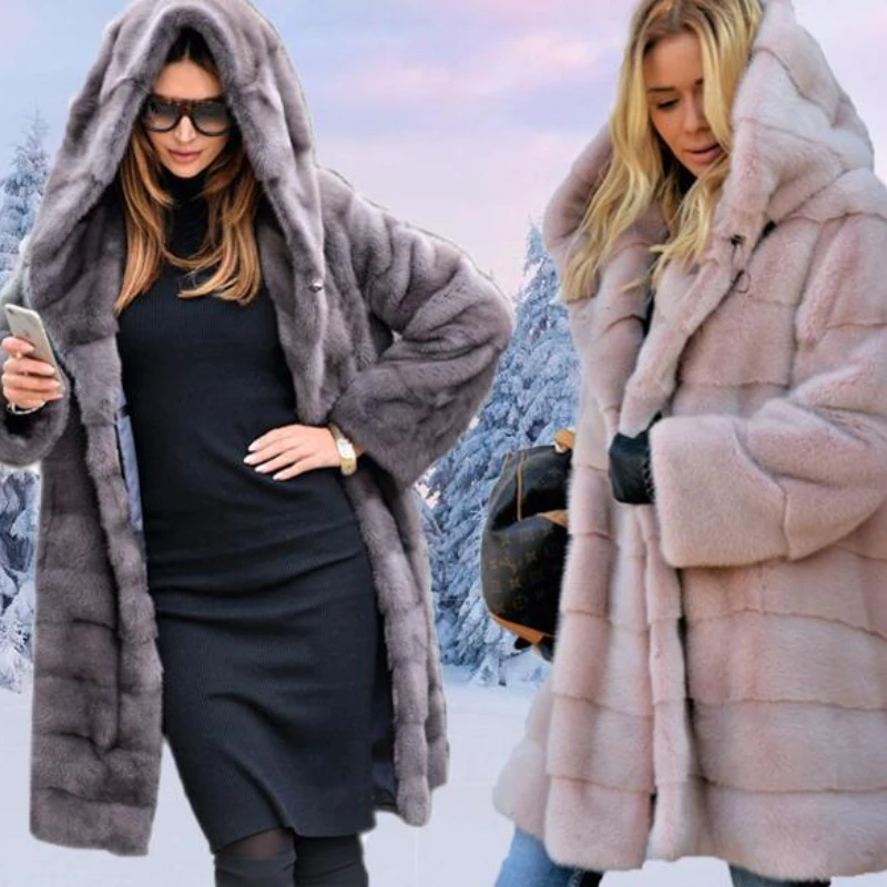 Winter Warm Jacket Mid-length Solid Color Loose Plush Hooded Coat Faux Fur S-10XL Super Large Size Loose Warm Windproof Top
Winter Warm Jacket Mid-length Solid Color Loose Plush Hooded Coat Faux Fur S-10XL Super Large Size Loose Warm Windproof Top