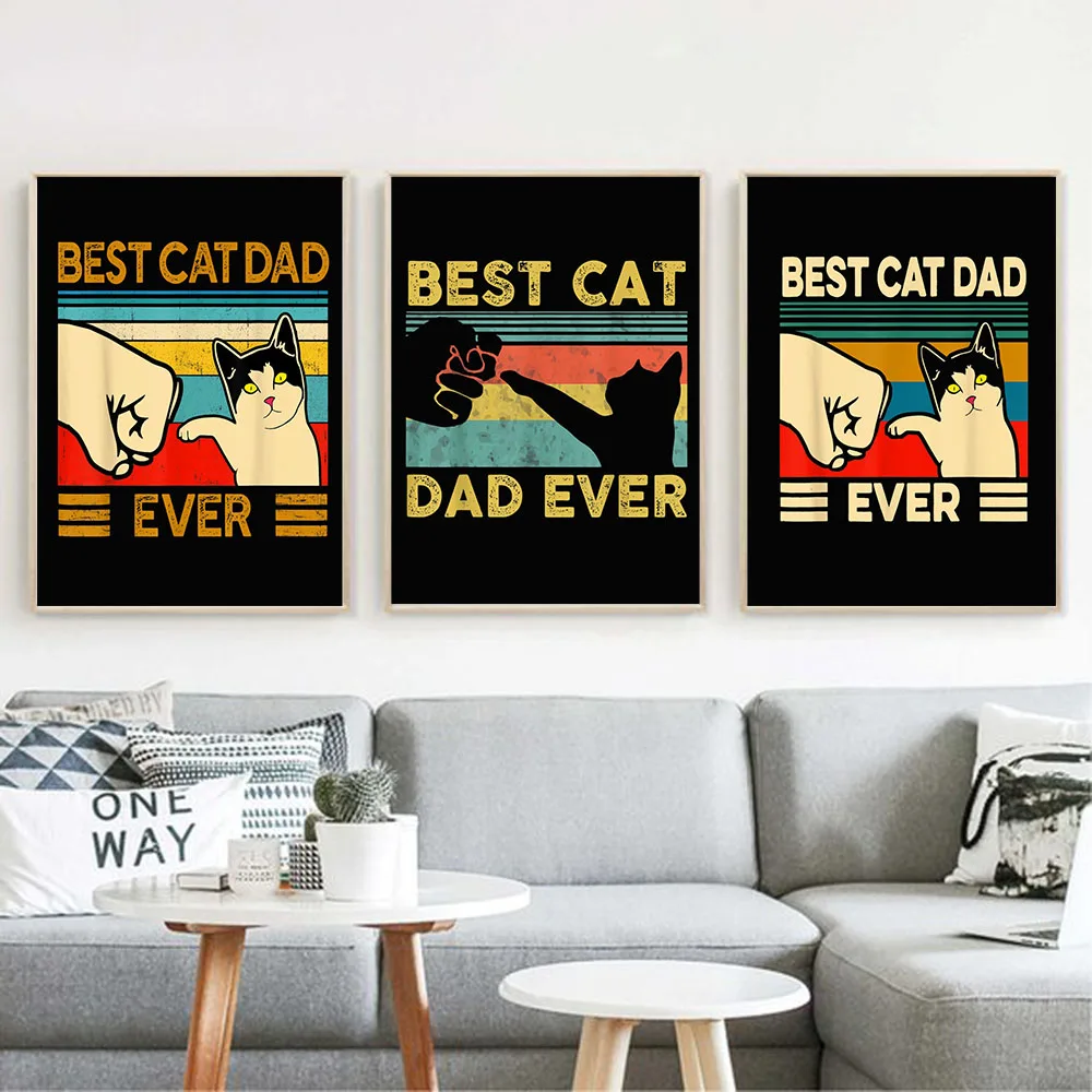 Best Cat Dad Ever Funny Poster Vintage Cat Canvas Painting Quote Art Print Animals Wall Picture For Living Room Home Decor
Best Cat Dad Ever Funny Poster Vintage Cat Canvas Painting Quote Art Print Animals Wall Picture For Living Room Home Decor