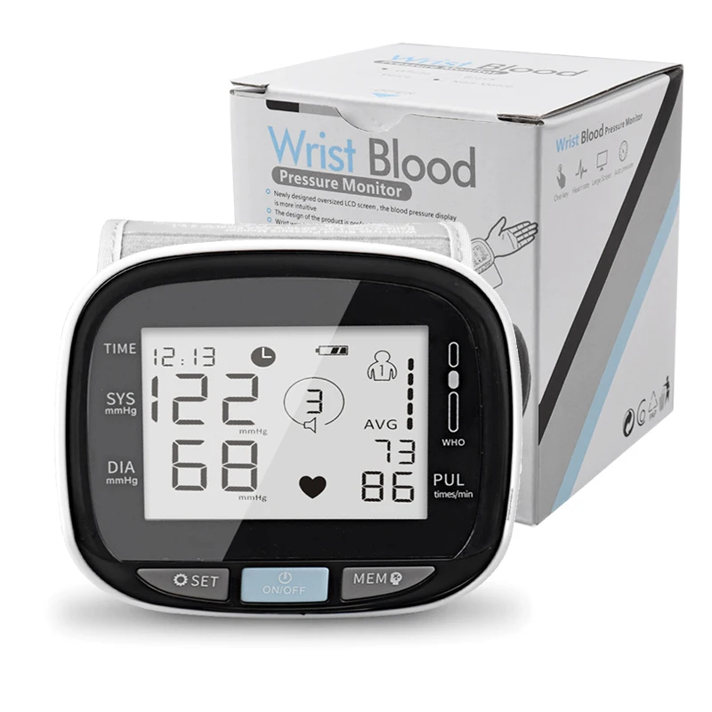 Medical Wrist Digital Blood Pressure Heart Rate BP Monitor Tensiometer BP Pulse Rate Meter Manometer Automatic Sphygmomanometer
Medical Wrist Digital Blood Pressure Heart Rate BP Monitor Tensiometer BP Pulse Rate Meter Manometer Automatic Sphygmomanometer