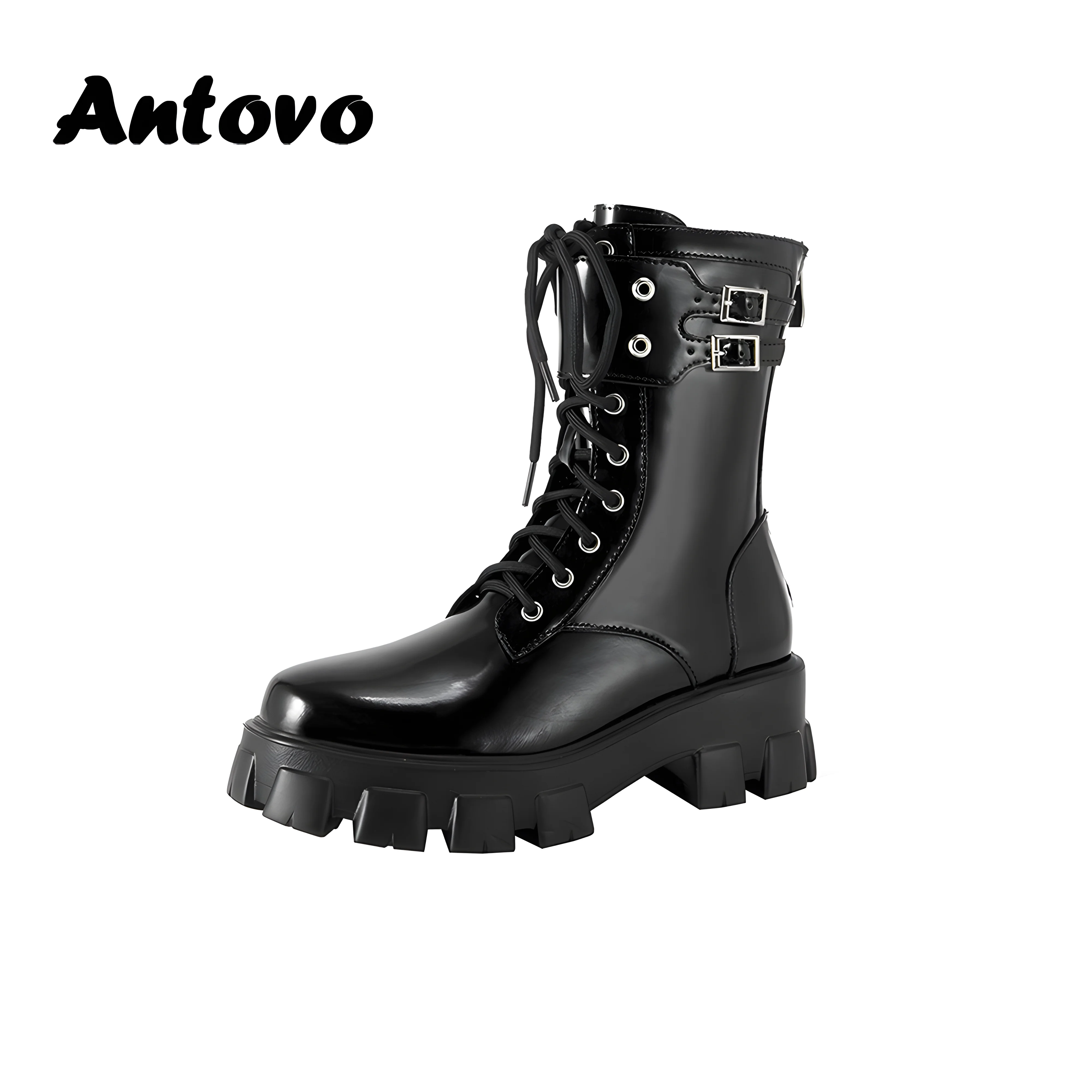 Antovo Women's Martin Boots Genuine Leather Autumn Winter Flat Heel Daily Shoes Ladies British Girls Mid-Barrel Knight Boots
Antovo Women's Martin Boots Genuine Leather Autumn Winter Flat Heel Daily Shoes Ladies British Girls Mid-Barrel Knight Boots