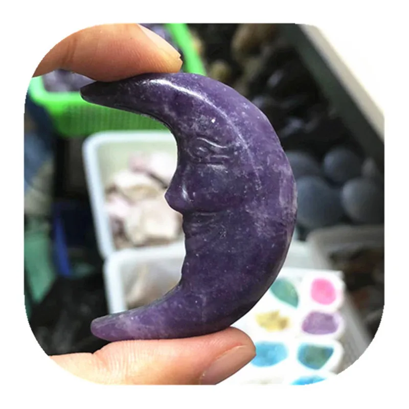 Natural Hand Carved Lepidolite Moon Face Crystal Stones For Sale 
Natural Hand Carved Lepidolite Moon Face Crystal Stones For Sale