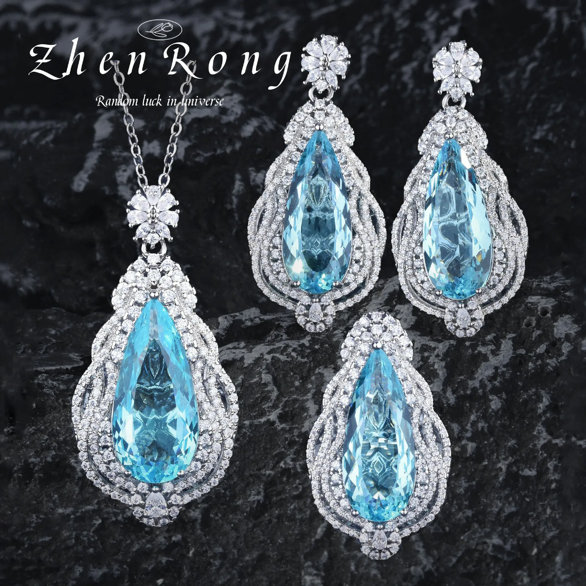 Luxury Elegant Santa Maria Aquamarine Jewelry Sets Pendant Necklaces Earrings Rings For Women Engagement Wedding Bridal Gifts
Luxury Elegant Santa Maria Aquamarine Jewelry Sets Pendant Necklaces Earrings Rings For Women Engagement Wedding Bridal Gifts