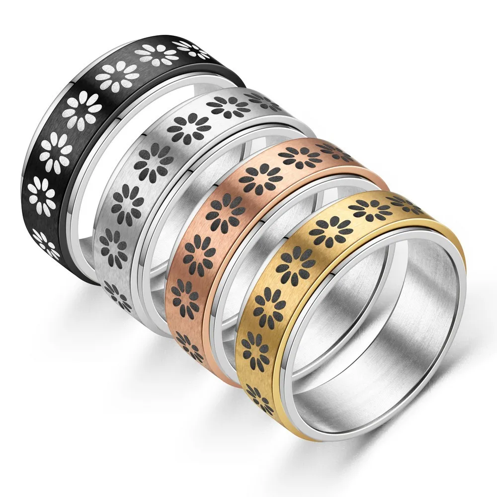 Punk Rotatable Decompression Ring For Women Men Finger Stainless Steel Moon Star Flower Anti Stress Fidget Anxiety Jewelry Gift
Punk Rotatable Decompression Ring For Women Men Finger Stainless Steel Moon Star Flower Anti Stress Fidget Anxiety Jewelry Gift