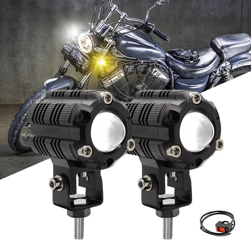 Motorcycle LED Headlight Mini Driving Light Universal Dual Color Spotlights for Motorbike Truck Trailer Off-road Moto Accessorie
Motorcycle LED Headlight Mini Driving Light Universal Dual Color Spotlights for Motorbike Truck Trailer Off-road Moto Accessorie