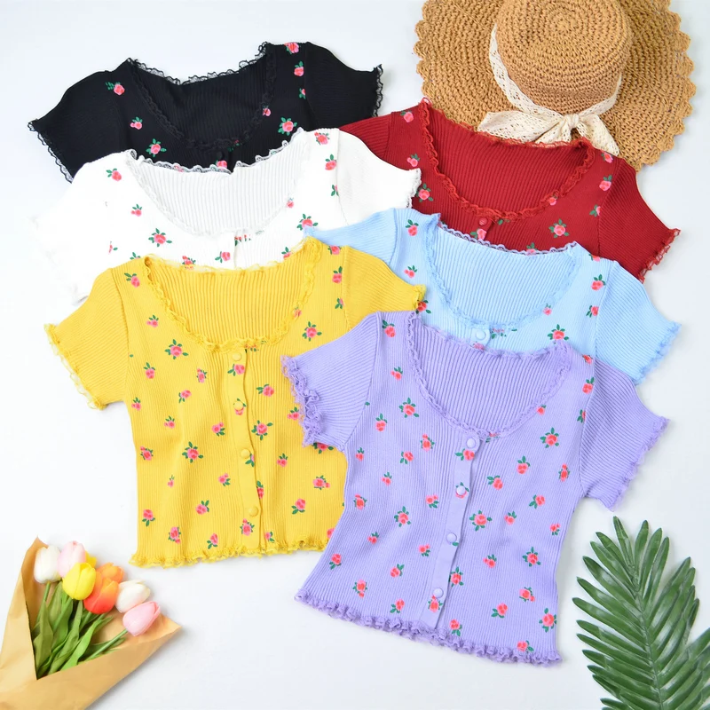 Женская футболка с воланом на подоле, повседневная трикотажная футболка с цветочным принтом на лето, 2020
Женская футболка с воланом на подоле, повседневная трикотажная футболка с цветочным принтом на лето, 2020