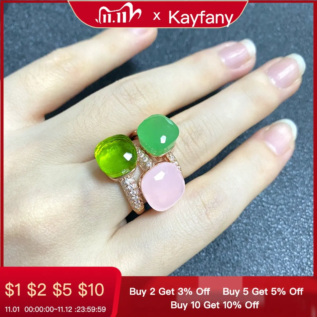 3Pcs/Set Pomellato Candy Color Square Ring Stacked Inlay Zircon Rose Gold Plated Pink Crystal Ring For Women Jewelry Gift
3Pcs/Set Pomellato Candy Color Square Ring Stacked Inlay Zircon Rose Gold Plated Pink Crystal Ring For Women Jewelry Gift