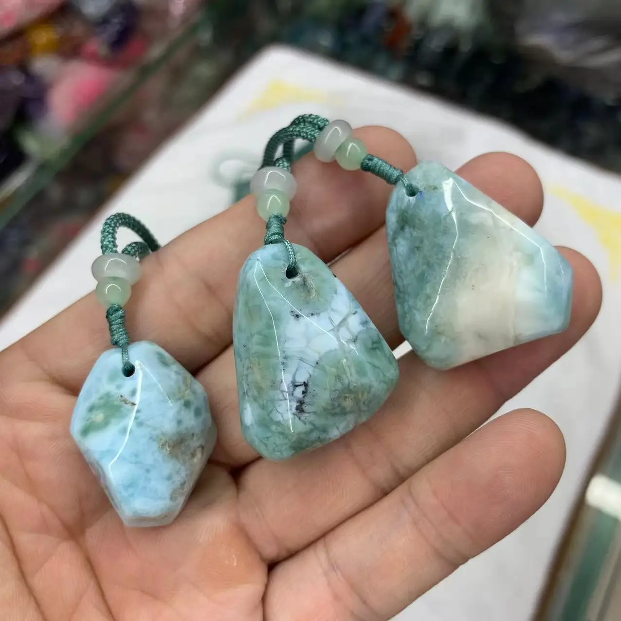 Dominica Larimar/Copper Pectolite Stone Pendant Natural Gemstone Jewelry Necklace Pendants For Woman For Man For Gift !
Dominica Larimar/Copper Pectolite Stone Pendant Natural Gemstone Jewelry Necklace Pendants For Woman For Man For Gift !