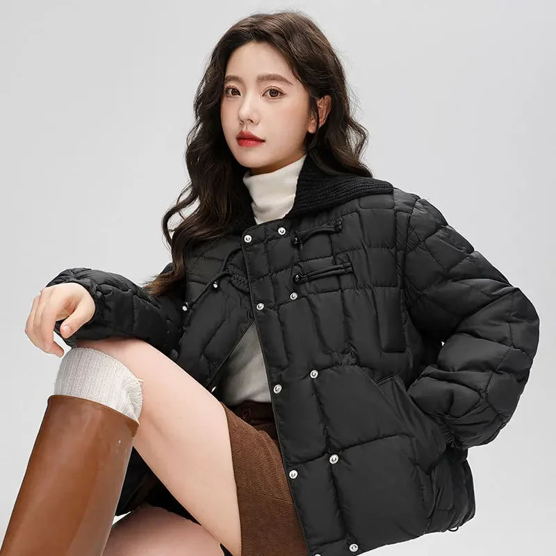 Winter New Women's Down Cotton Coat Short Chinese Style Cotton Coat Light and Thin Plate Button Cotton Coat Coat
Winter New Women's Down Cotton Coat Short Chinese Style Cotton Coat Light and Thin Plate Button Cotton Coat Coat