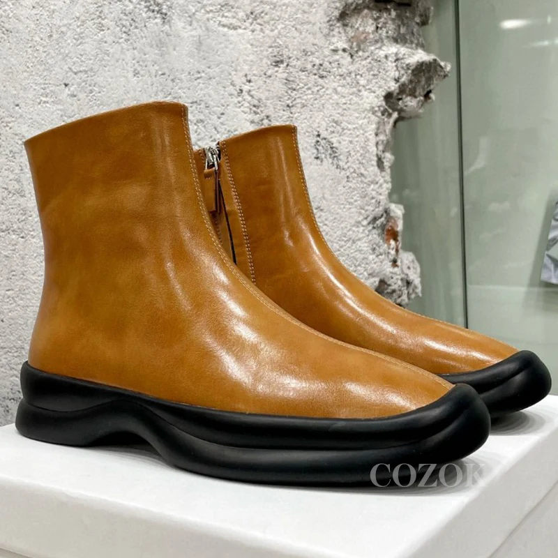 High Quality Vintage Square Toe Leisure Women's Boots Genuine Leather Side Zipper Chelsea Ankle Boots Autumn And Winter 2022
High Quality Vintage Square Toe Leisure Women's Boots Genuine Leather Side Zipper Chelsea Ankle Boots Autumn And Winter 2022