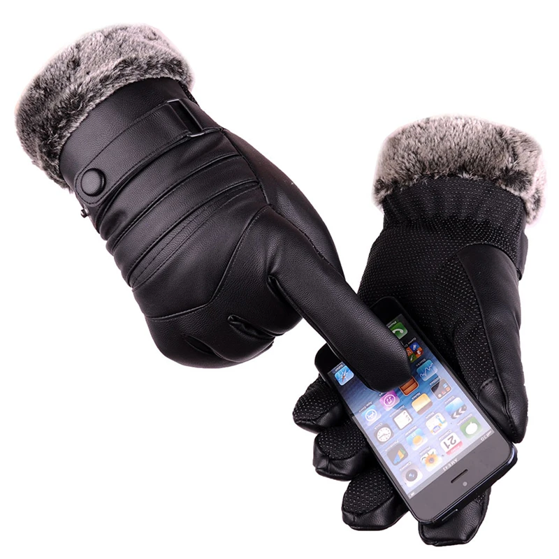 1 Pairs Cycling Driving Windproof Gloves Plus Velvet Warm Mittens Black Non-slip PU Leather Touch Screen Men Winter Gloves
1 Pairs Cycling Driving Windproof Gloves Plus Velvet Warm Mittens Black Non-slip PU Leather Touch Screen Men Winter Gloves