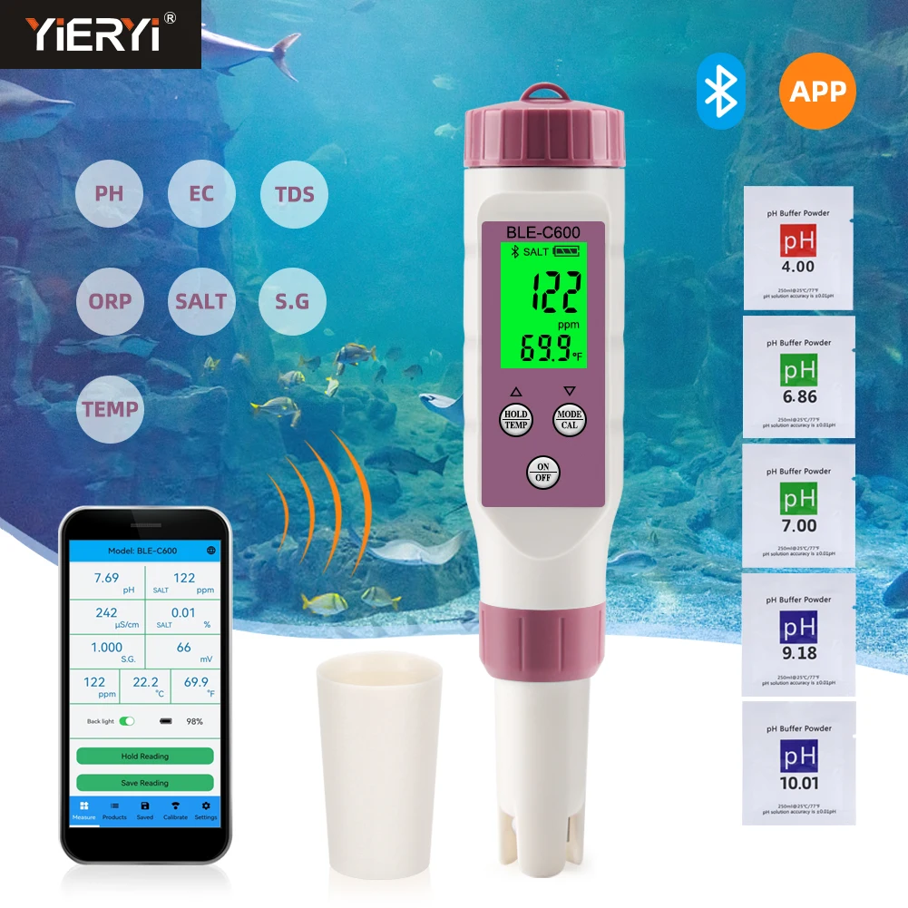 Цифровой измеритель солености морской воды S.G. Умный Bluetooth-монитор для бассейна, аквариума, пруда
Цифровой измеритель солености морской воды S.G. Умный Bluetooth-монитор для бассейна, аквариума, пруда