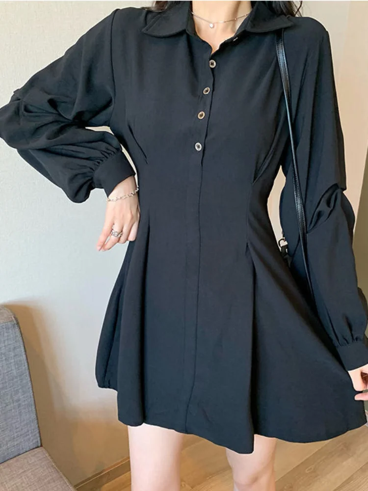 QWEEK Black Long Sleeve Shirt Mini Dress Women Harajuku Wrap Polo Collar Short Dresses 2022 Autumn Spring Korean Fashion Kpop
QWEEK Black Long Sleeve Shirt Mini Dress Women Harajuku Wrap Polo Collar Short Dresses 2022 Autumn Spring Korean Fashion Kpop