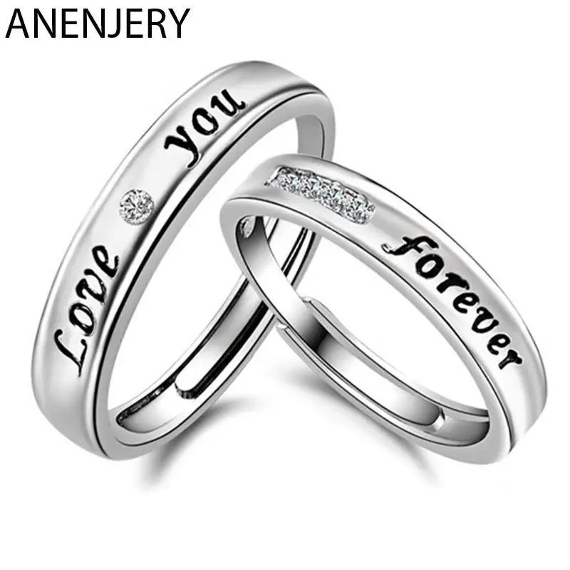 DAYIN 925 Sterling Silver Forever Love You Letter Couple Matching Ring Set Men Women Gift Promise Ring
DAYIN 925 Sterling Silver Forever Love You Letter Couple Matching Ring Set Men Women Gift Promise Ring