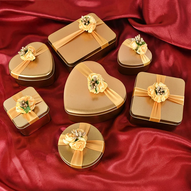 Champagne Gold Wedding Chocolate Candy Box Iron Love Round Gift Box With Artificial Flower Ribbon Birthday Wedding Gift Package
Champagne Gold Wedding Chocolate Candy Box Iron Love Round Gift Box With Artificial Flower Ribbon Birthday Wedding Gift Package