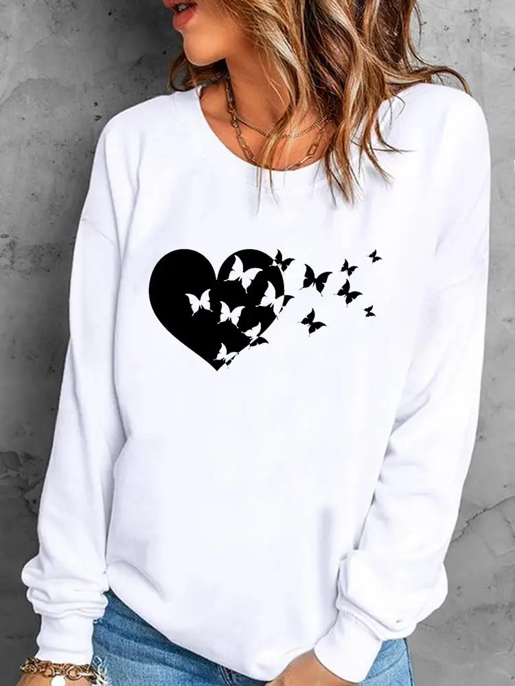 Casual Printing Pullovers For Women Graphic Sweatshirts Love Heart Butterfly Sweet Trend Autumn Spring Fall Top Female Clothing
Casual Printing Pullovers For Women Graphic Sweatshirts Love Heart Butterfly Sweet Trend Autumn Spring Fall Top Female Clothing